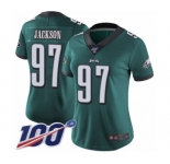 Women's Philadelphia Eagles #97 Malik Jackson Midnight Green Team Color Vapor Untouchable Limited Player 100th Season Football Jersey