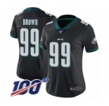 Women's Philadelphia Eagles #99 Jerome Brown Black Alternate Vapor Untouchable Limited Player 100th Season Football Jersey