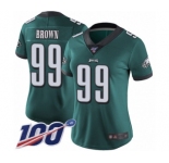Women's Philadelphia Eagles #99 Jerome Brown Midnight Green Team Color Vapor Untouchable Limited Player 100th Season Football Jersey