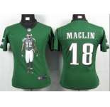 nike women nfl jerseys philadelphia eagles #18 jeremy maclin green[portrait fashion]