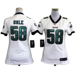 nike women nfl jerseys philadelphia eagles #58 trent cole white[nike]