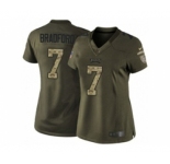 nike women nfl jerseys philadelphia eagles #7 bradford army green[nike Limited Salute To Service][bradford]