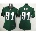 nike women nfl jerseys philadelphia eagles #91 cox green[nike]