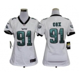 nike women nfl jerseys philadelphia eagles #91 cox white[nike]