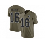 Youth Nike Oakland Raiders #16 Jim Plunkett Limited Olive 2017 Salute to Service NFL Jersey