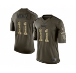Youth Nike Philadelphi Eagles #11 Carson Wentz Green Stitched NFL Limited Salute to Service Jersey[Wentz]