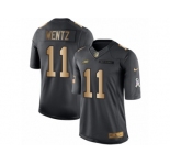 Youth Nike Philadelphia Eagles #11 Carson Wentz Limited Black Gold Salute to Service NFL Jersey