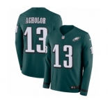 Youth Nike Philadelphia Eagles #13 Nelson Agholor Limited Green Therma Long Sleeve NFL Jersey