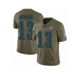 Youth Nike Philadelphia Eagles #13 Nelson Agholor Limited Olive 2017 Salute to Service NFL Jersey