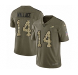 Youth Nike Philadelphia Eagles #14 Mike Wallace Limited Olive Camo 2017 Salute to Service NFL Jersey