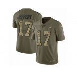 Youth Nike Philadelphia Eagles #17 Alshon Jeffery Limited Olive Camo 2017 Salute to Service NFL Jersey