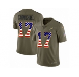 Youth Nike Philadelphia Eagles #17 Harold Carmichael Limited Olive USA Flag 2017 Salute to Service NFL Jersey