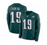 Youth Nike Philadelphia Eagles #19 Golden Tate III Limited Green Therma Long Sleeve NFL Jersey