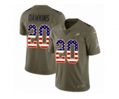 Youth Nike Philadelphia Eagles #20 Brian Dawkins Limited Olive USA Flag 2017 Salute to Service NFL Jersey