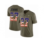 Youth Nike Philadelphia Eagles #27 Malcolm Jenkins Limited Olive USA Flag 2017 Salute to Service NFL Jersey