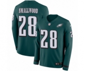 Youth Nike Philadelphia Eagles #28 Wendell Smallwood Limited Green Therma Long Sleeve NFL Jersey
