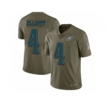 Youth Nike Philadelphia Eagles #4 Jake Elliott Limited Olive 2017 Salute to Service NFL Jersey