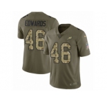 Youth Nike Philadelphia Eagles #46 Herman Edwards Limited Olive Camo 2017 Salute to Service NFL Jersey