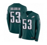 Youth Nike Philadelphia Eagles #53 Nigel Bradham Limited Green Therma Long Sleeve NFL Jersey