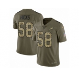 Youth Nike Philadelphia Eagles #58 Jordan Hicks Limited Olive Camo 2017 Salute to Service NFL Jersey