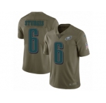 Youth Nike Philadelphia Eagles #6 Caleb Sturgis Limited Olive 2017 Salute to Service NFL Jersey