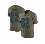Youth Nike Philadelphia Eagles #62 Jason Kelce Limited Olive 2017 Salute to Service NFL Jersey