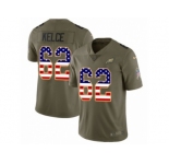 Youth Nike Philadelphia Eagles #62 Jason Kelce Limited Olive USA Flag 2017 Salute to Service NFL Jersey