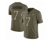 Youth Nike Philadelphia Eagles #7 Ron Jaworski Limited Olive Camo 2017 Salute to Service NFL Jersey