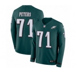 Youth Nike Philadelphia Eagles #71 Jason Peters Limited Green Therma Long Sleeve NFL Jersey