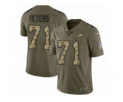 Youth Nike Philadelphia Eagles #71 Jason Peters Limited Olive Camo 2017 Salute to Service NFL Jersey