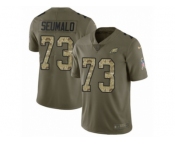 Youth Nike Philadelphia Eagles #73 Isaac Seumalo Limited Olive Camo 2017 Salute to Service NFL Jersey
