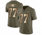 Youth Nike Philadelphia Eagles #77 Michael Bennett Limited Olive Gold 2017 Salute to Service NFL Jersey