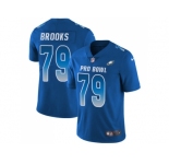 Youth Nike Philadelphia Eagles #79 Brandon Brooks Royal Stitched NFL Limited NFC 2018 Pro Bowl Jersey