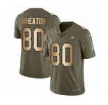 Youth Nike Philadelphia Eagles #80 Markus Wheaton Limited Olive Gold 2017 Salute to Service NFL Jersey