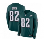 Youth Nike Philadelphia Eagles #82 Mike Quick Limited Green Therma Long Sleeve NFL Jersey