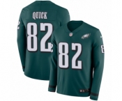 Youth Nike Philadelphia Eagles #82 Mike Quick Limited Green Therma Long Sleeve NFL Jersey