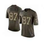 Youth Nike Philadelphia Eagles #87 Brent Celek Green Salute to Service Jerseys