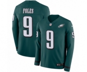 Youth Nike Philadelphia Eagles #9 Nick Foles Limited Green Therma Long Sleeve NFL Jersey