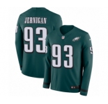 Youth Nike Philadelphia Eagles #93 Timmy Jernigan Limited Green Therma Long Sleeve NFL Jersey