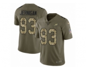 Youth Nike Philadelphia Eagles #93 Timmy Jernigan Limited Olive Camo 2017 Salute to Service NFL Jersey
