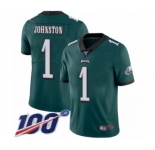 Youth Philadelphia Eagles #1 Cameron Johnston Midnight Green Team Color Vapor Untouchable Limited Player 100th Season Football Jersey