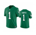 Youth Philadelphia Eagles #1 Jalen Hurts Green 2023 F.U.S.E. Stitched Football Jersey