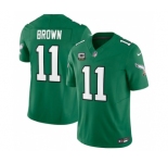 Youth Philadelphia Eagles #11 A. J. Brown Green 2023 F.U.S.E. With C Patch Stitched Football Jersey