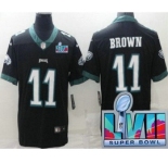Youth Philadelphia Eagles #11 AJ Brown Limited Black Super Bowl LVII Vapor Jersey