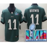 Youth Philadelphia Eagles #11 AJ Brown Limited Green Super Bowl LVII Vapor Jersey
