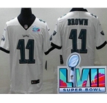 Youth Philadelphia Eagles #11 AJ Brown Limited White Super Bowl LVII Vapor Jersey