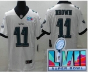 Youth Philadelphia Eagles #11 AJ Brown Limited White Super Bowl LVII Vapor Jersey