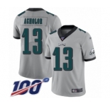 Youth Philadelphia Eagles #13 Nelson Agholor Limited Silver Inverted Legend 100th Season Football Jersey