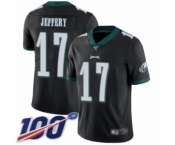 Youth Philadelphia Eagles #17 Alshon Jeffery Black Alternate Vapor Untouchable Limited Player 100th Season Football Jersey