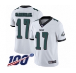 Youth Philadelphia Eagles #17 Harold Carmichael White Vapor Untouchable Limited Player 100th Season Football Jersey